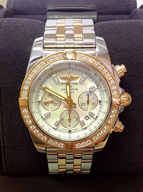 breitling chronomat 38 diamond|breitling chronomat gold bezel.